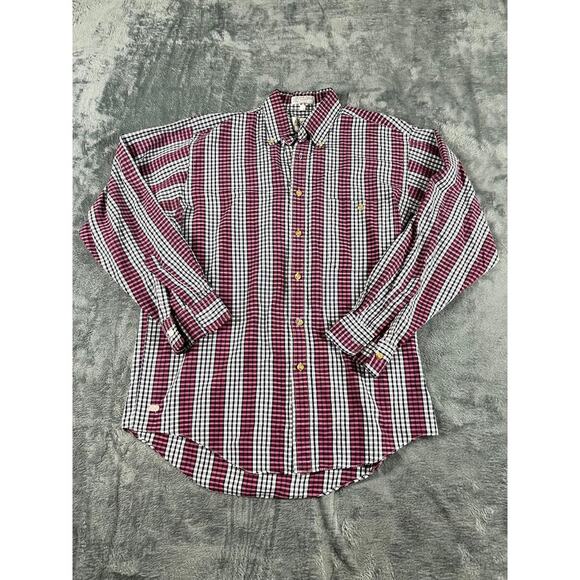 London Fog Men’s Red/Black Plaid Button-Up Shirt – Size M, Long Sleeve * - Picture 1 of 10